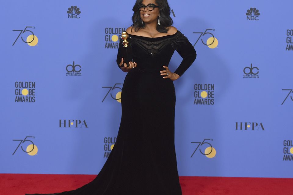 Oprah Winfrey at the Golden Globes (Jordan Strauss/Invision/AP)