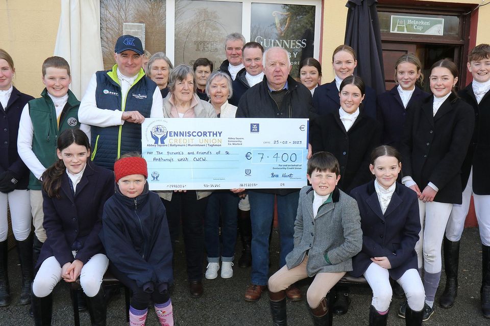 Bree Hunt presentation of a cheque for €7.400 to The Parent's and Friends of St. Anthony's Unit CWCW represented by Lena Byrne and Patsy Morrissey at Doyle's of The Still on Saturday morning.