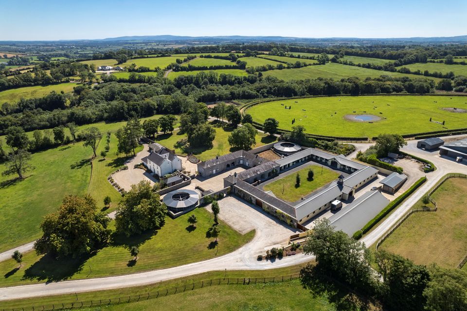 An aewrial view of the house and equestrian facilities