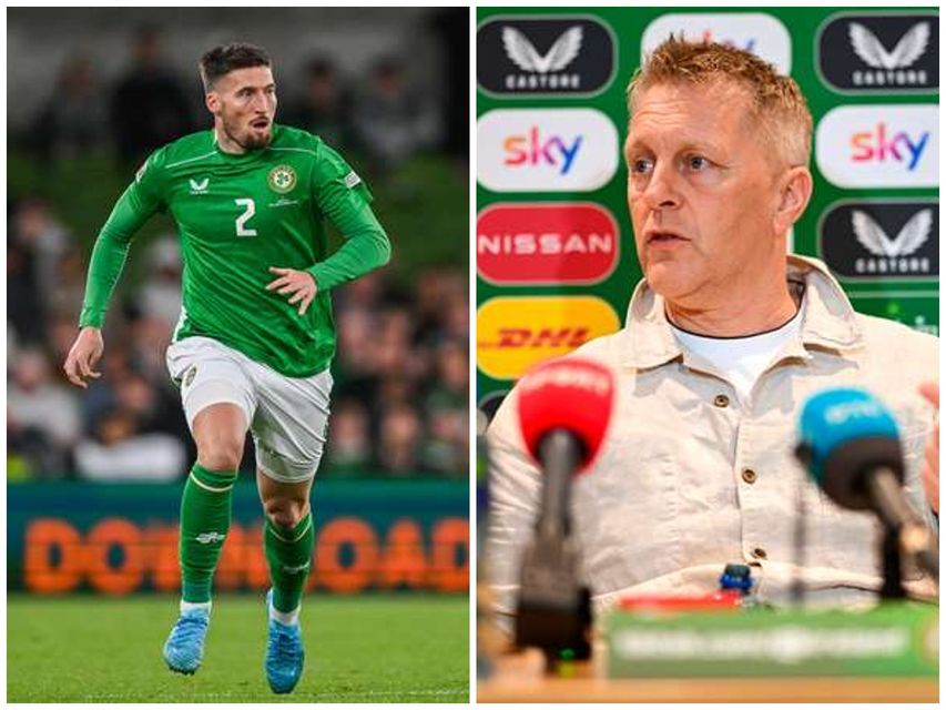 Left to right, Matt Doherty and Ireland manager Heimir Hallgrimsson