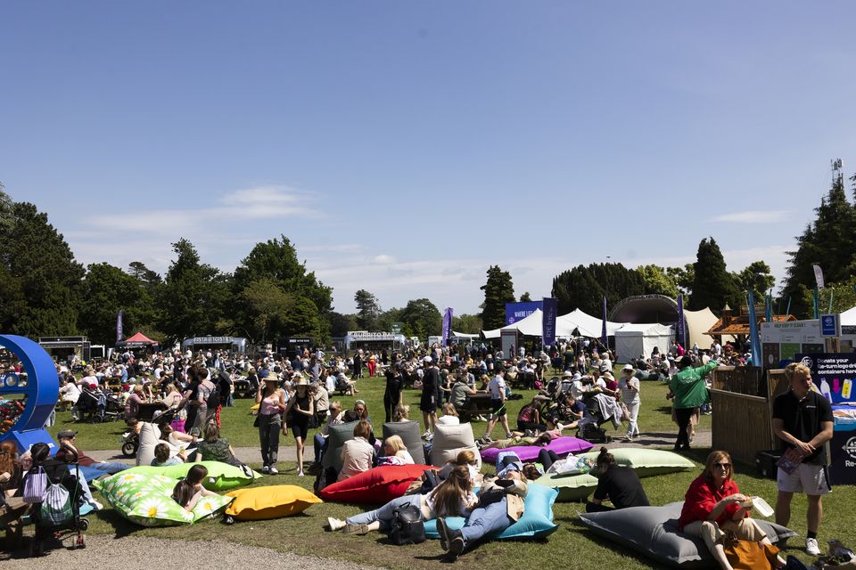 people enjoying Bord Bia Bloom ,in the Phoenix park, Dublin this afternoon. Photo: Sam Boal/Collins Photos