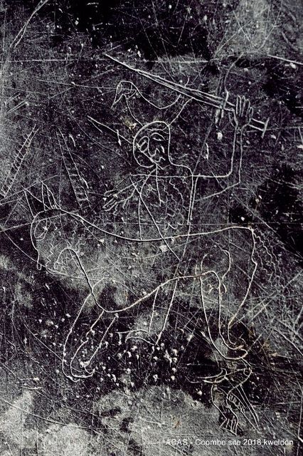 The slate with the etching of a horseman Picture: Kevin Weldon/Aisling Collins