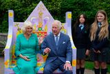 thumbnail: Britain's King Charles and Queen Camilla sit on a coronation bench at a garden party in Hillsborough Castle yesterday. Photo: PA
