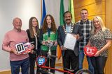 thumbnail: Mayor of SDCC Cllr. Baby Pereppadan with Carly Hayes and her parents Stephen and Jackie, her sister Jodie and grandad Tom at the reception