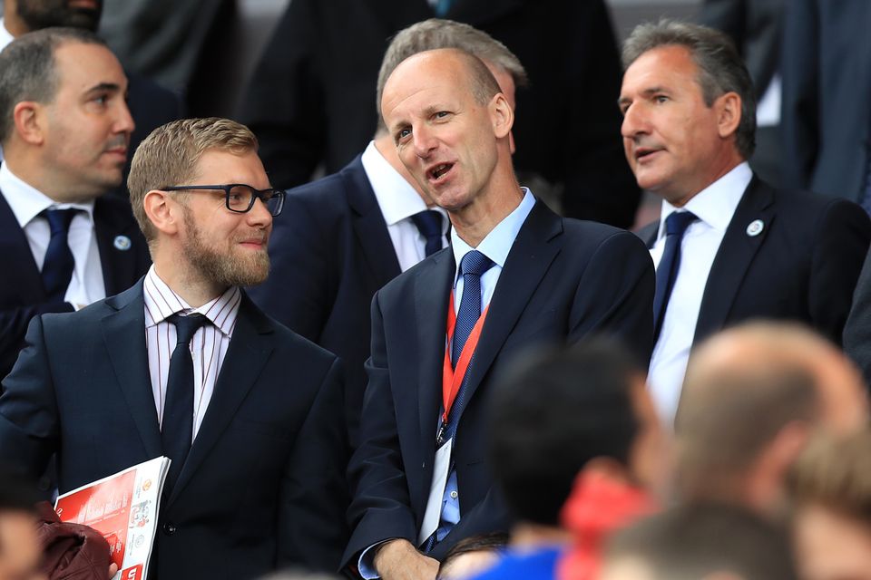 Referees' chief Mike Riley, pictured centre, has admitted VAR would have overturned Mike Dean's penalty decision at The Hawthorns
