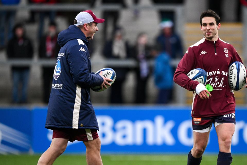 Having worked together previously, Joey Carbery and Noel McNamara have teamed up at the Top 14 club. Photo: Ramsey Cardy/Sportsfile