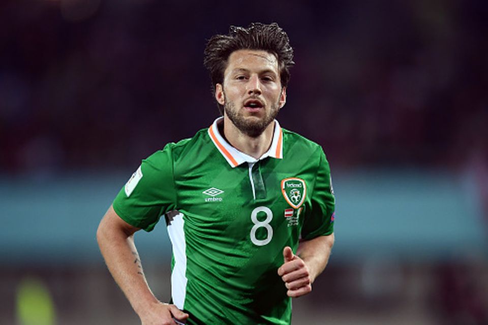 Harry Arter of Republic of Ireland during the FIFA World Cup Group D Qualifier match between Austria and Republic of Ireland at the Ernst Happel Stadium in Vienna, Austria. (Photo By Stephen McCarthy/Sportsfile via Getty Images)