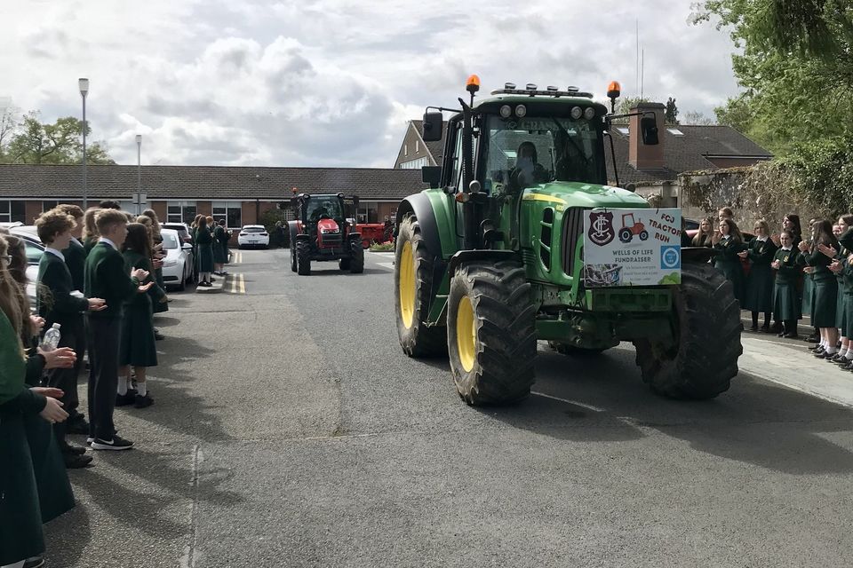 Aoibhéan Hayden driving her tractor in the run.