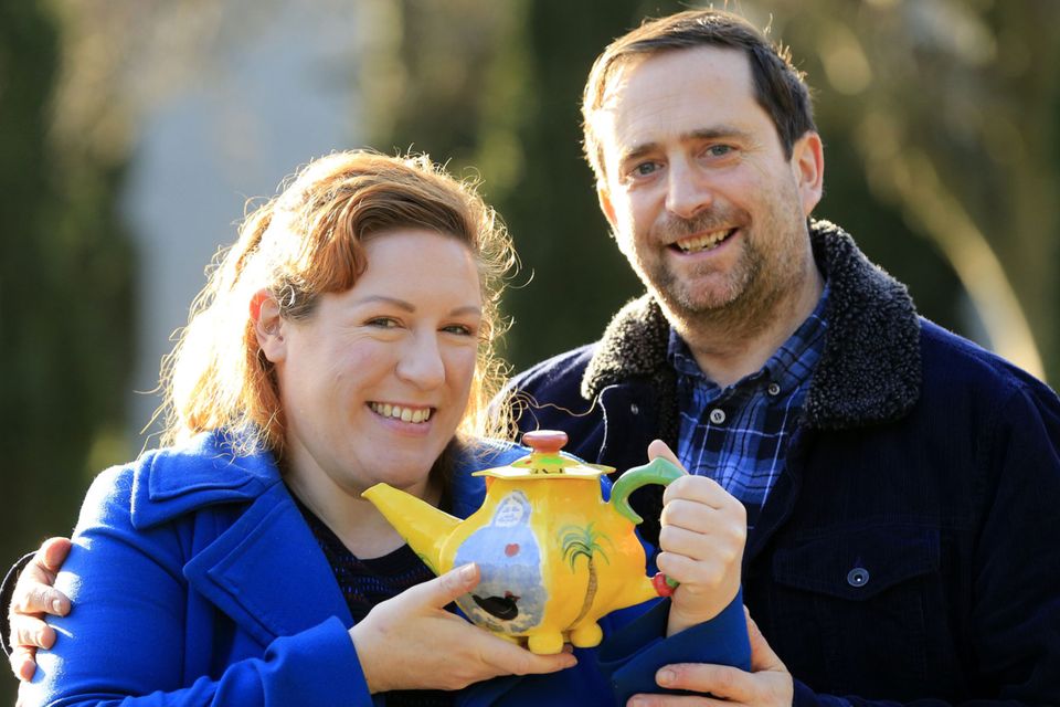 Potty for each other: Tanya Sweeney, with Brian Cregan, who recently got engaged with a teapot proposal. Photo: Gerry Mooney
