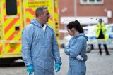 thumbnail: Neil McKiven (Michael Nardone) and Sarah Gordon (Laura Fraser) in Traces. Photo: UKTV / Vishal Sharma