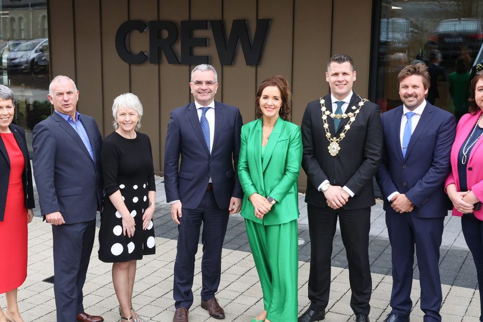 Minister of state Dara Calleary and CEO Niamh Costello at the CREW launch in Galway