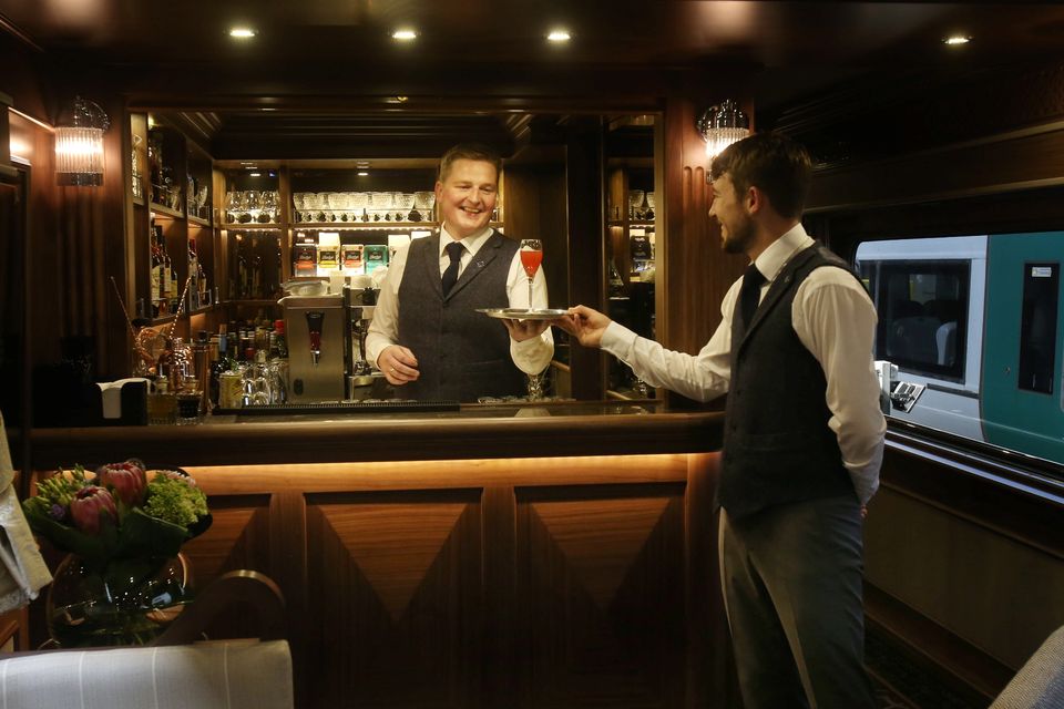 The bar and lounge on board the  Belmond Grand Hibernian. File Photo: Leon Farrell/Photocall Ireland.