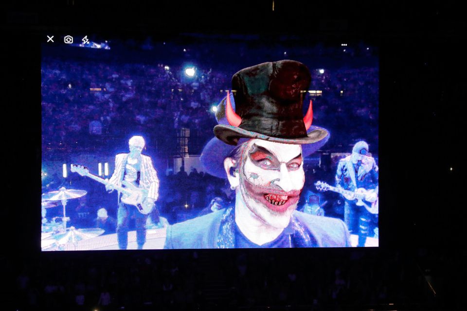 Bono on stage.