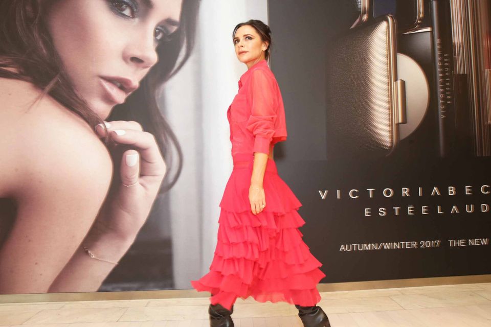 Victoria Beckham at Brown Thomas in her slouch boots