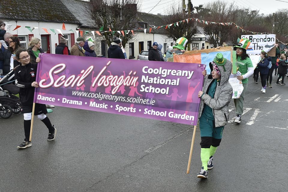 Coolgreany National School during the St Patrick's Day parade in Coolgreany. Pic: Jim Campbell