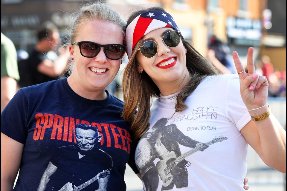 Bruce Springsteen fans Caithriona McGilp from Portobello Dublin and Niamh Byrne from Rathfarnham at Croke Park for the final Bruce Concert. Photo by Steve Humphreys 19th May2024.