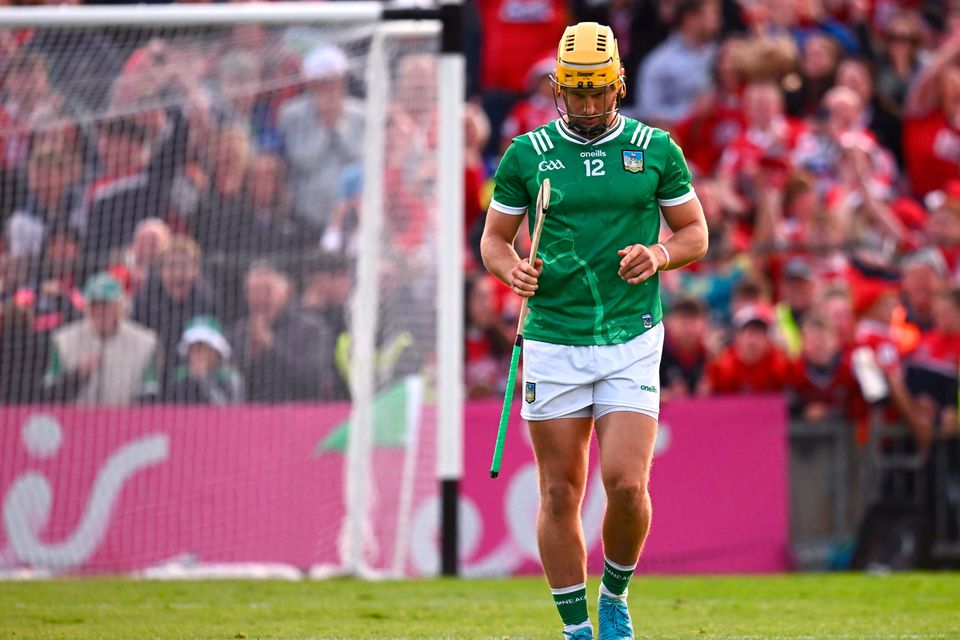 Limerick's Tom Morrissey walks away after his penalty was saved by Patrick Collins. Photo: Piaras Ó Mídheach/Sportsfile