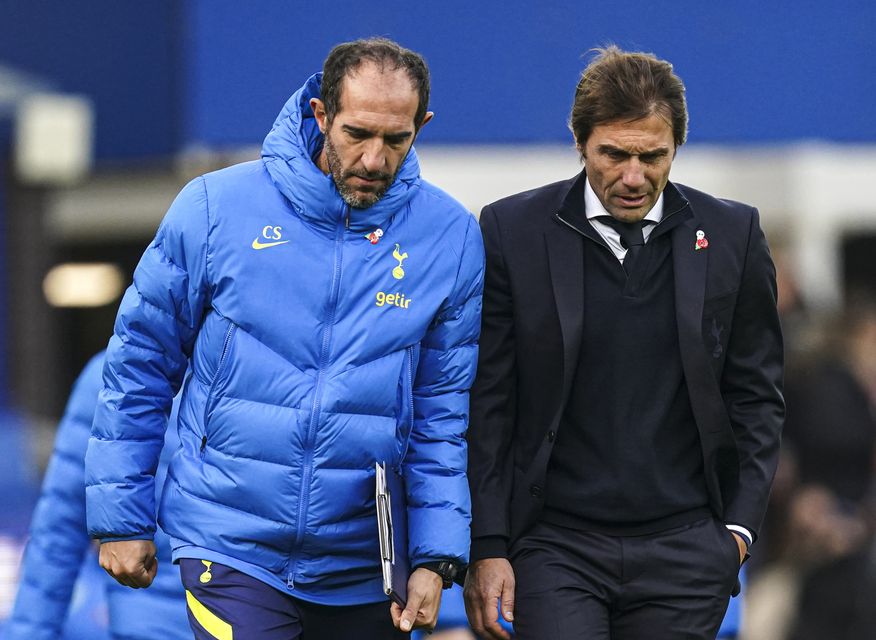 Cristian Stellini (left) has taken over the Tottenham reins from Antonio Conte (Martin Rickett/PA)