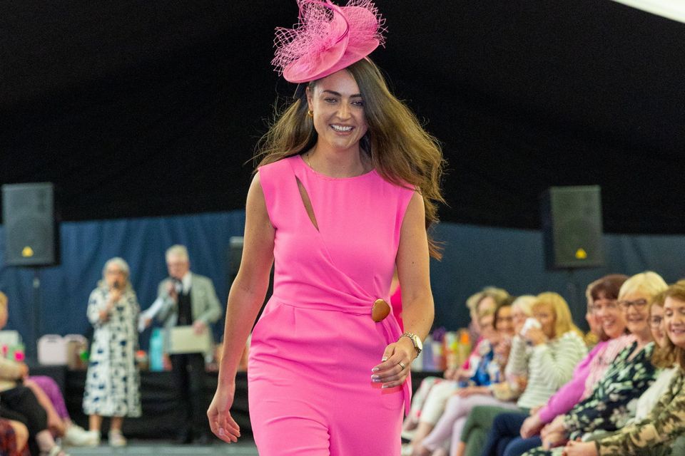 Model pictured on the cat walk at the fashion show in Duagh on Sunday which was in aid of the Palliative Care Unit in Tralee. Photo by John Kelliher.