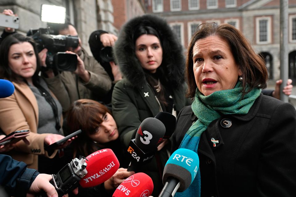 Sinn Féin leader Mary Lou McDonald at Dublin Castle.