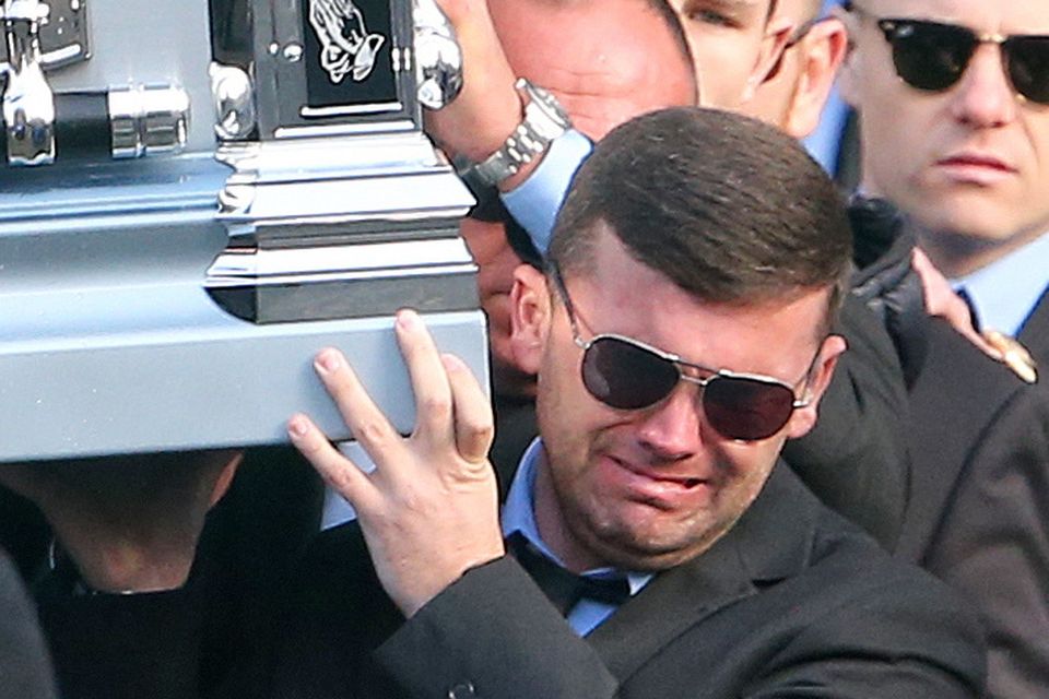 Liam Byrne at the funeral of his brother David. Photo: Colin Keegan