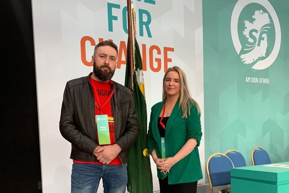 Sinn Féin candidates John O'Sullivan and Evelyn O'Keefe.