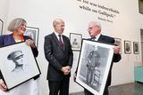 thumbnail: Carole Budd Cullen (left), a relative of Charles Budd, and Brian Meyer (right), a relative of Frank Meyer, with British Ambassador to Ireland Dominick Chilcott at the exhibition
