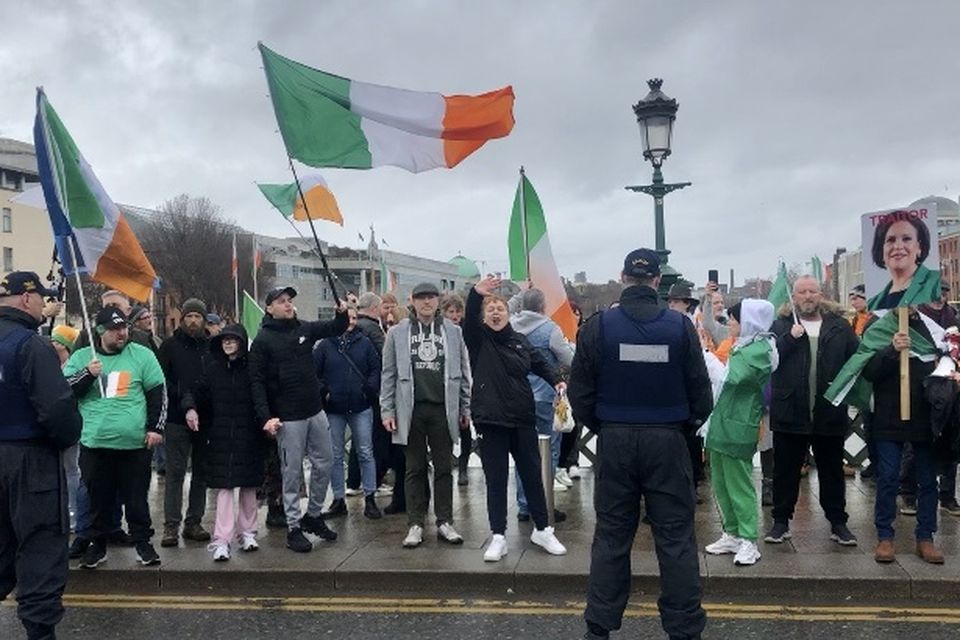 A number of protesters shouted abuse at members of the gardaí