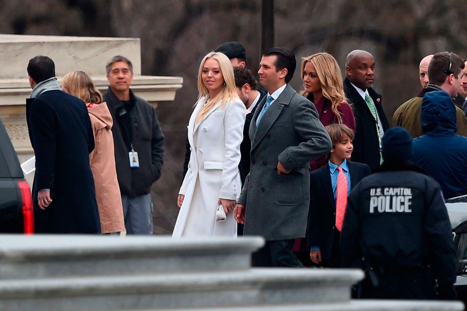 Tiffany Trump(C) and the Trump family arrive for the Inauguration of Donald Trump in Washington, DC on Janury 20, 2017.