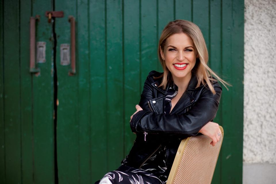 Amy Huberman photographed for Weekend by Naomi Gaffey