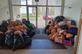 thumbnail: The bags of clothing collected in Duncannon. 