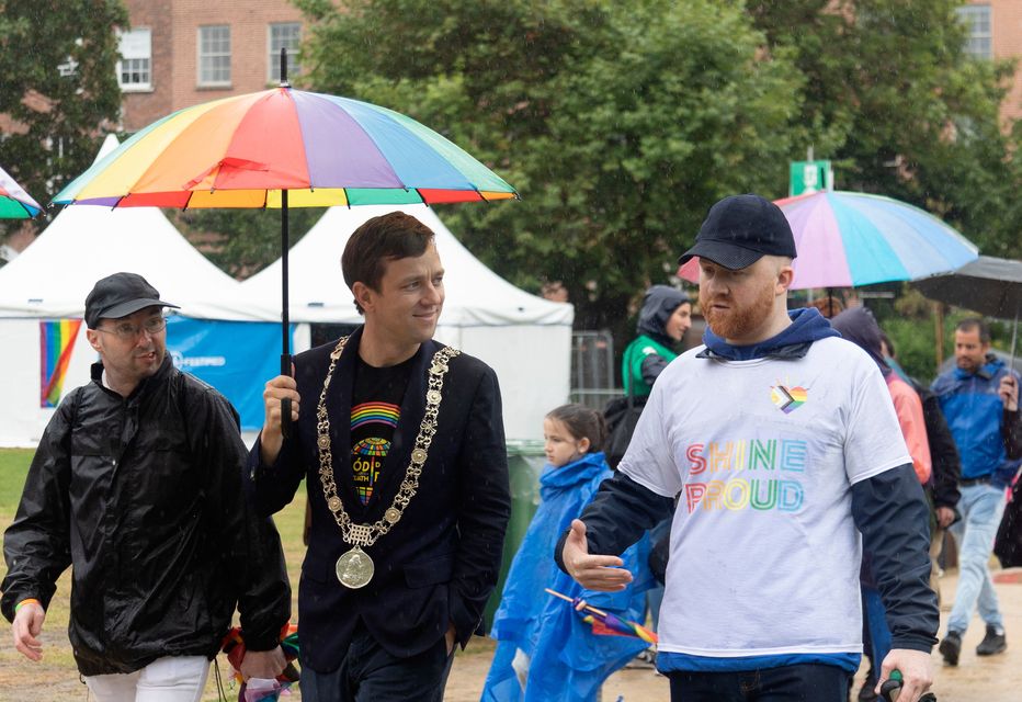 Lord Mayor of Dublin James Geoghegan takes part in the Dublin Pride parade. Photo: Evan Treacy/PA Wire