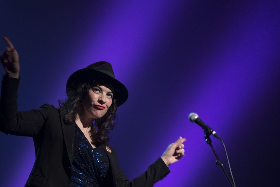 23/4/19 Camille O'Sullivan at the Rock Against Homelessness concert in aid of Focus Ireland at the Olympia Theatre. Picture: Arthur Carron