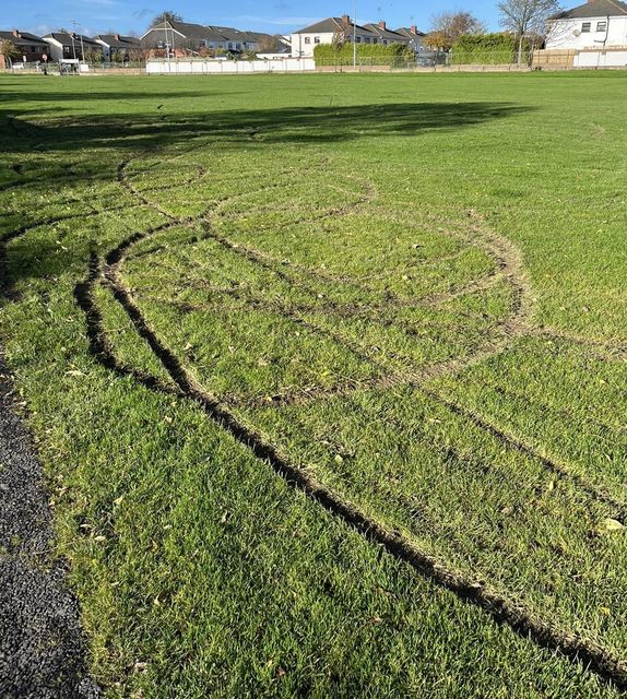 The damage left the pitch on the Brackenstown Road unplayable
