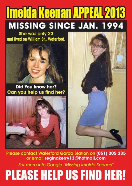 A poster appealing for any information about Imelda’s disappearance