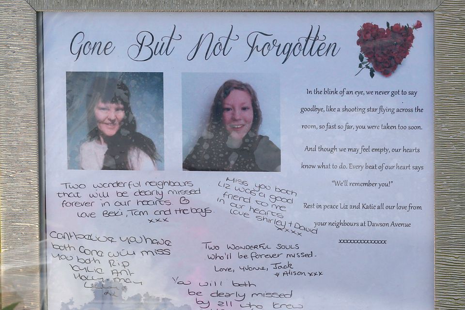 Tributes left outside a house in Spalding, Lincolnshire, where the bodies of 49-year-old Elizabeth Edwards and 13-year-old Katie were found. Photo: PA