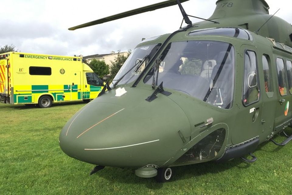 The air ambulance service, Air Corps 112, brought the man from the Wexford roadside to hospital in Dublin.