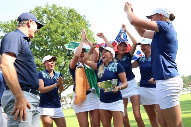 Sara Byrne’s singles win helps Britain and Ireland win first Curtis Cup in seven years