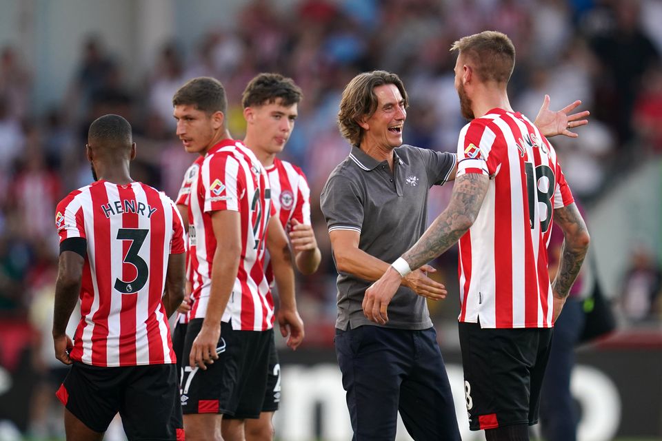 Thomas Frank was extremely proud of his Brentford players (John Walton/PA)
