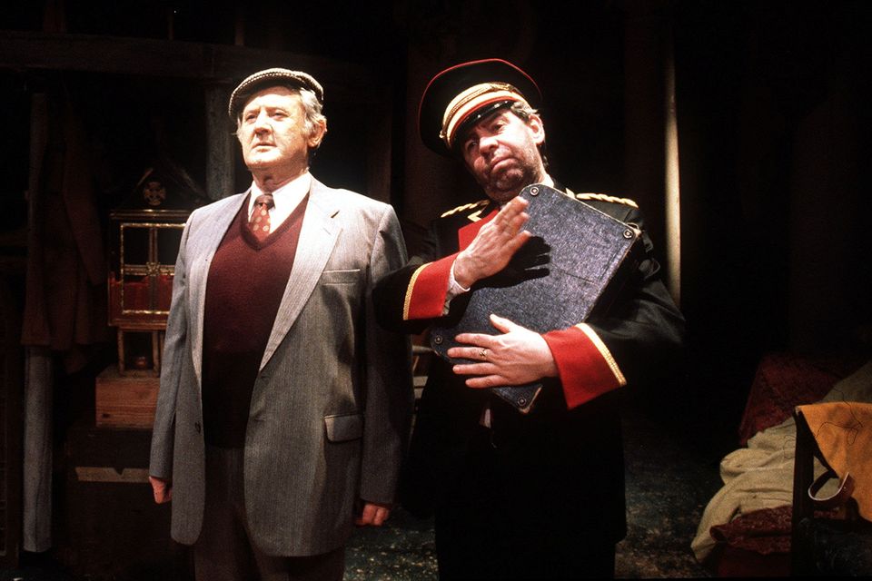 Niall Tóibín and Ray McBride in the Salvage Shop in the Gaiety in 1998.
