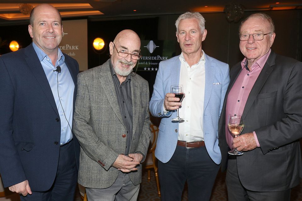 Niall Byrne, John Lappin, Ed Murphy and Michael Dempsey at the Fireside Chat and Networking Evening in the Riverside Park Hotel, Enniscorthy. Photo: John Walsh