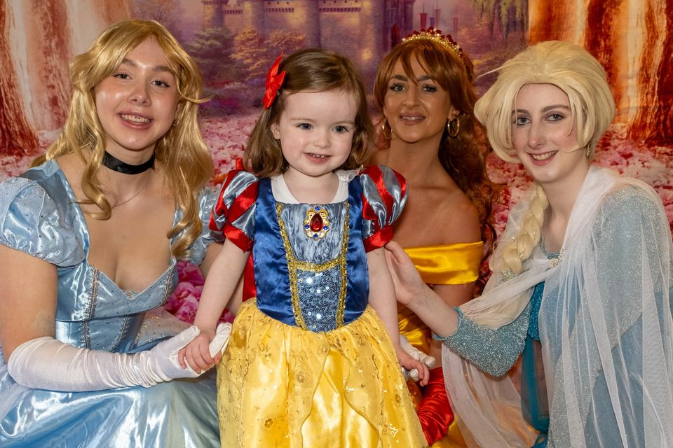 Enjoying the Princesses Tea Party at the Wicklow Arms, Delgany was Princess Hallie Richardson, pictured with Cinderella, Belle and Elsa. Photo: Leigh Anderson