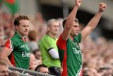 thumbnail: Mayo's Aidan O'Shea and Andy Moran greet the final whistle