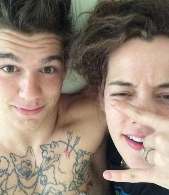 Actress Riley Keough shared this photo of her with fiance Ben Smith-Petersen