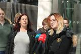 thumbnail: Chloe Mullane speaks to the media after her dad Cyril Mullane was jailed.(Pic: Collins Courts)