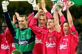 thumbnail: File photo dated 25-02-2001 of Liverpool captain Robbie Fowler (far right) and Steven Gerrard holds up the Worthington Cup after his side beat Birmingham City following a penalty shoot-out in the Final, at the Millennium Stadium, in Cardiff. 
David Jones/PA Wire.