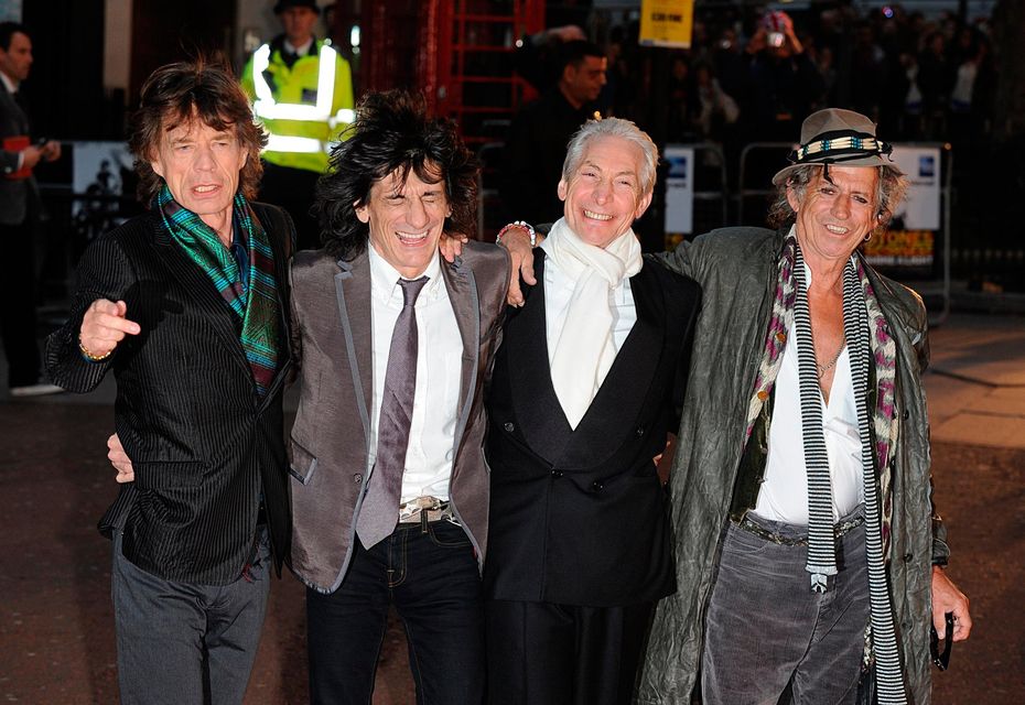 From left, Mick Jagger, Ronnie Wood, Charlie Watts and Keith Richards of The Rolling Stones at a movie premiere in 2008. Photo: Joel Ryan/PA Wire