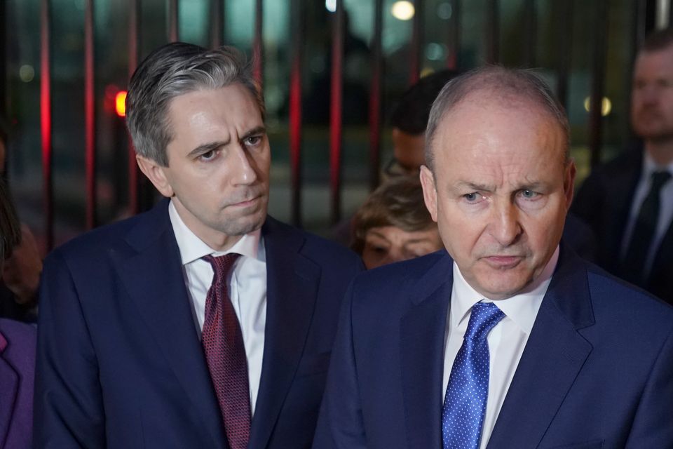 Taoiseach Micheál Martin (right) and Tánaiste Simon Harris have highlighted the need for diplomacy. Photo: Brian Lawless