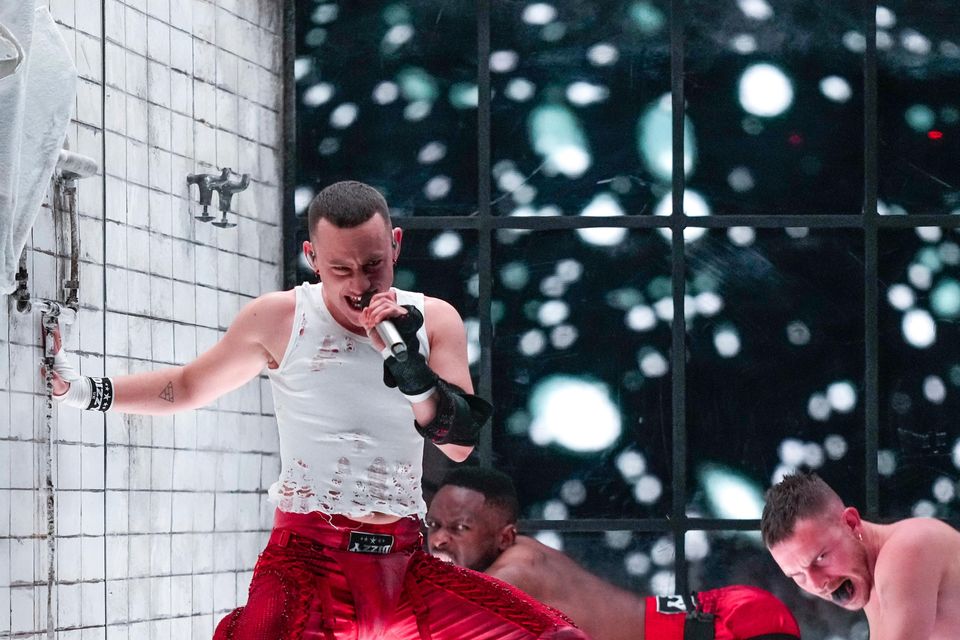 Olly Alexander of United Kingdom performs the song Dizzy during the first semi-final at the Eurovision Song Contest in Malmo, Sweden (Martin Meissner/AP)