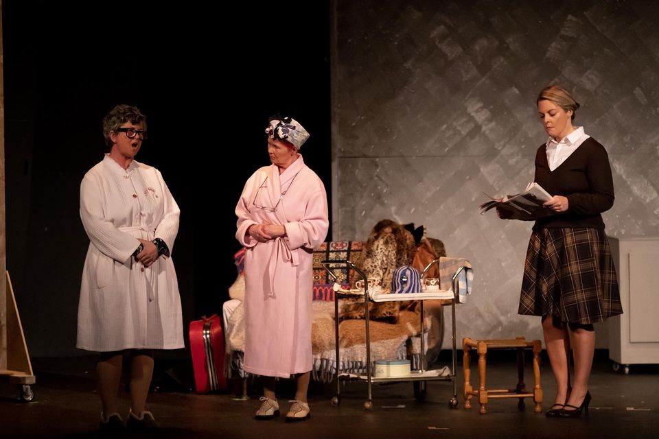 New Ross Drama Workshop 'Same Old Moon' in St. Michaels theatre. From left; Jeanette Sidney Kelly 'Peace Cleary', Nancy Rochford Flynn 'Bridie Barnes' and Brid Moloney 'Brenda Barnes'. Photo; Mary Browne